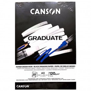 Canson Çizim Bloğu Graduate Cangrad Siyah 20 Syf A3 120 GR