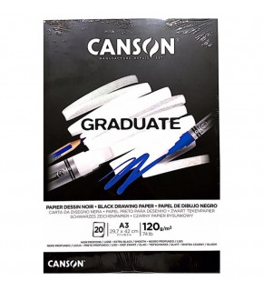 Canson Çizim Bloğu Graduate Cangrad Siyah 20 Syf A3 120 GR