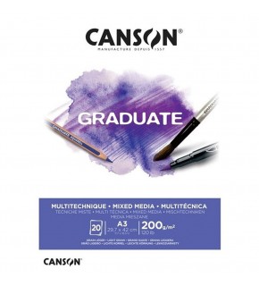 Canson Çizim Bloğu Graduate Mıx Medıa Beyaz 20 Syf A3 200 GR