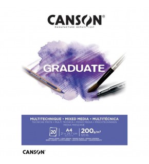 Canson Çizim Bloğu Graduate Mıx Medıa Beyaz 20 Syf A4 200 GR