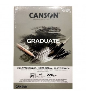 Canson Çizim Bloğu Graduate Mıx Medıa Gri 30 Syf A3 220 GR