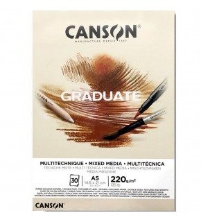Canson Çizim Bloğu Graduate Mıx Medıa Natural 30 Syf A5 220 GR