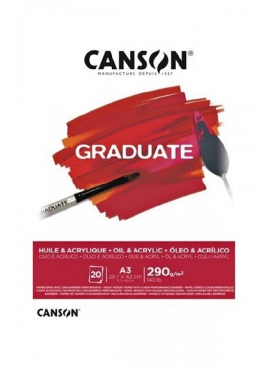 Canson Çizim Bloğu Graduate Yağlı Boya Ve Akrilik 20 Syf A3 290 GR