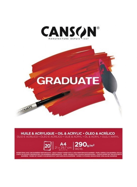 Canson Çizim Bloğu Graduate Yağlı Boya Ve Akrilik 20 Syf A4 290 GR Canson Çizim Bloğu Graduate Yağlı Boya Ve Akrilik 20 Syf A4 290 GR