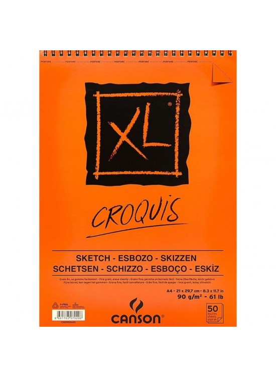 Canson Croquıs XL Eskiz 90 GR Üsten Spiralli A4 50 YP