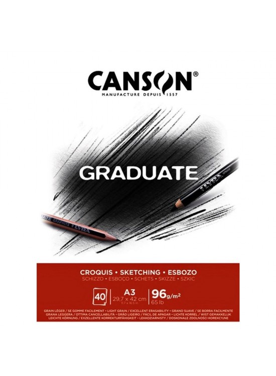 Canson Eskiz Bloğu Graduate Croquıs 40 Syf A3 96 GR