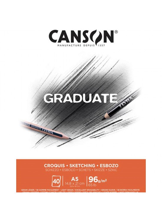 Canson Eskiz Bloğu Graduate Croquıs 40 Syf A5 96 GR