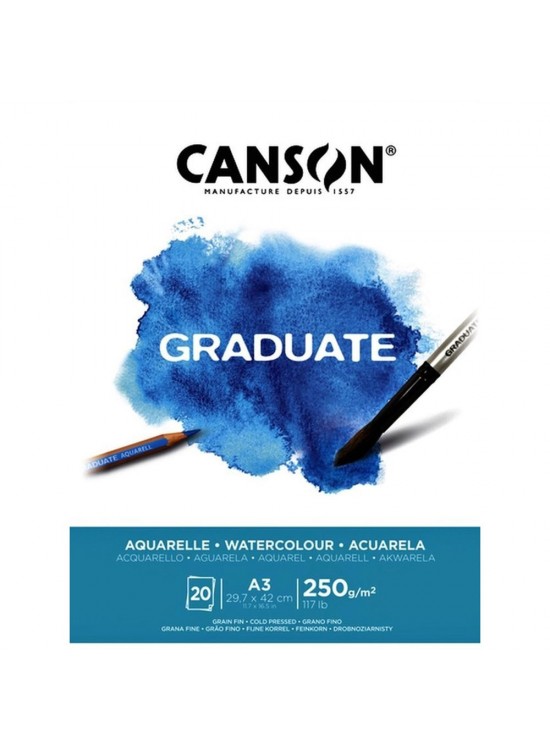 Canson Sulu Boya Bloğu Graduate 20 Syf A3 250 GR Canson Sulu Boya Bloğu Graduate 20 Syf A3 250 GR