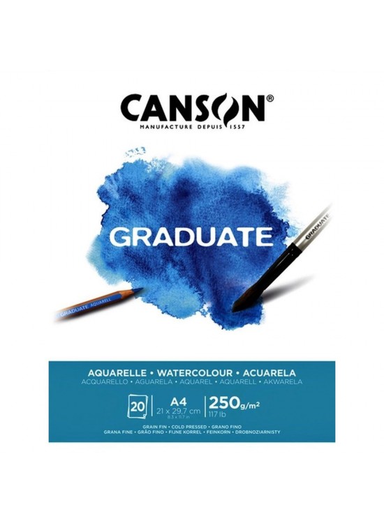 Canson Sulu Boya Bloğu Graduate 20 Syf A4 250 GR Canson Sulu Boya Bloğu Graduate 20 Syf A4 250 GR
