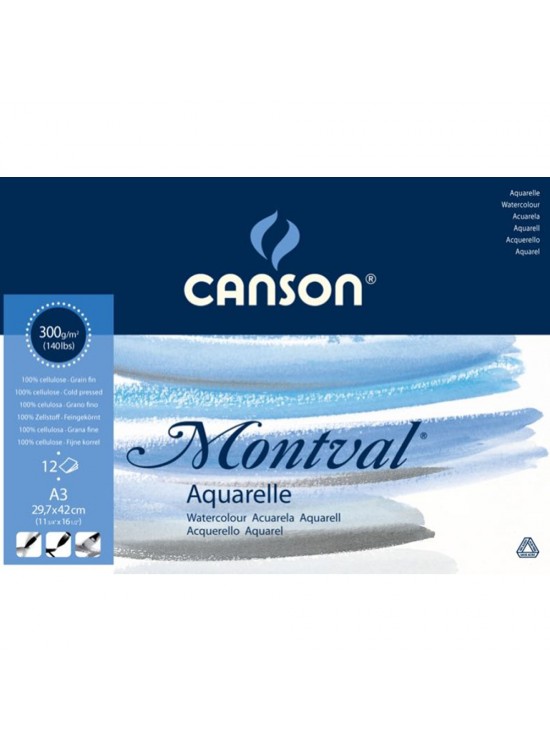 Canson Sulu Boya Bloğu Pad Canmontv 12S A3 300 GR Canson Sulu Boya Bloğu Pad Canmontv 12S A3 300 GR