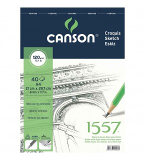Canson Teknik Resim Defteri Blok Üstten Spiralli 40 YP A4 120 GR FCNS12040A4US