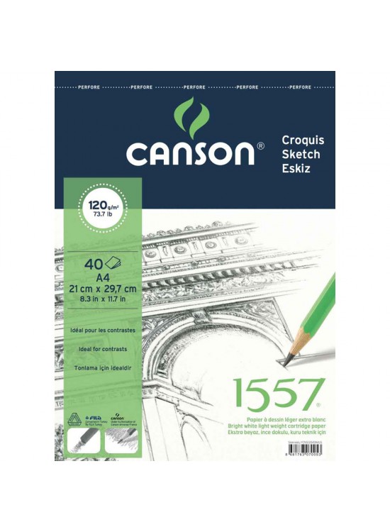 Canson Teknik Resim Defteri Blok Üstten Spiralli 40 YP A4 120 GR FCNS12040A4US Canson Teknik Resim Defteri Blok Üstten Spiralli 40 YP A4 120 GR FCNS12040A4US