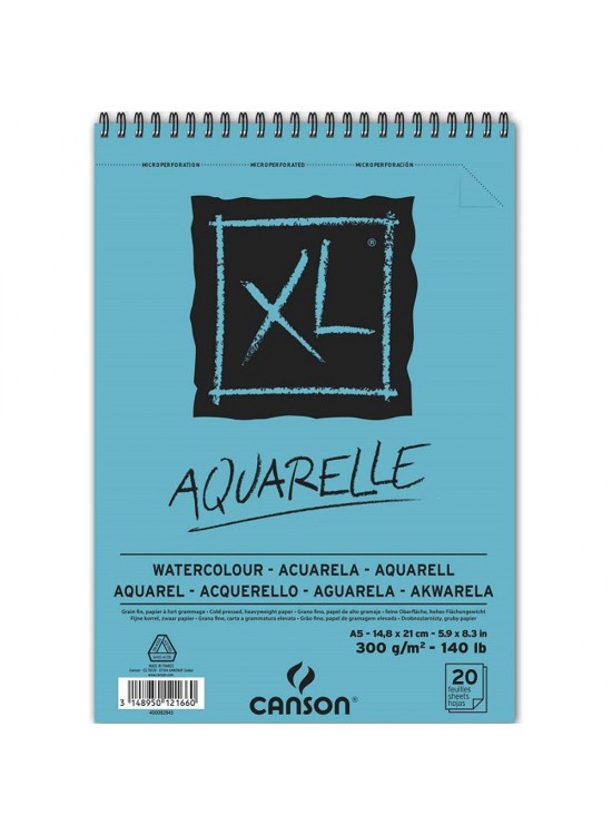 Canson XL Sulu Boya Spiralli Bloklar SPP Canxl Aquarelle 20 Syf A5 300 GR