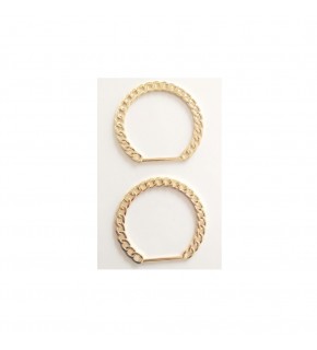 Çanta Aksesuar Light Gold Renk, Zincir Görünümlü Kısmen Yuvarlak Metal Çanta Sapı