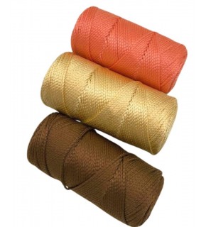 Çanta Aksesuar  Polyester Makrome Set  (Kahve, Açık Gold, Somon)