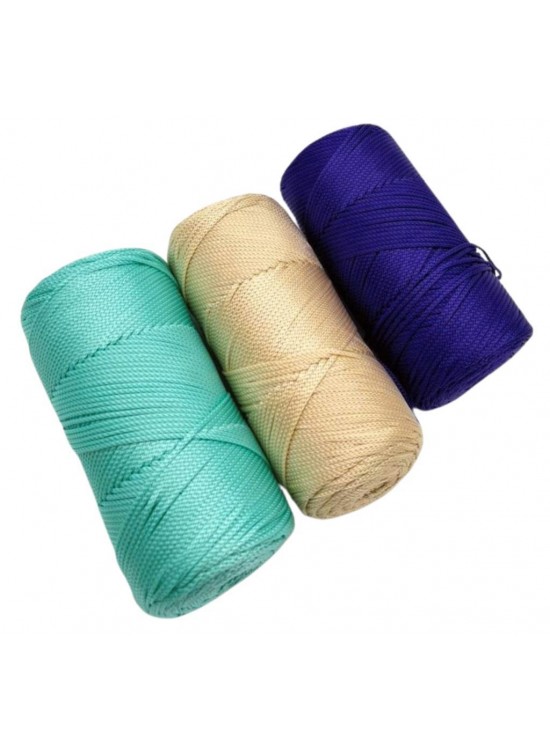 Çanta Aksesuar Polyester Makrome Set  (Mor, Bej, Su Yeşili)