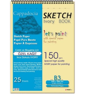 Capadocıa Bloknot Spiralli Ivory Kağıt 34,5x49,5 150 GR