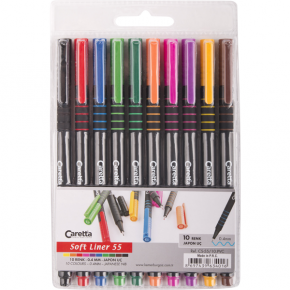 Caretta Softliner Keçeli Kalem 0.4 MM Karışık Renk 10 LU CS-55