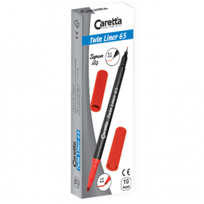 Caretta Twinliner Çift Uçlu Keçeli Kalem 0.4 MM-1.0 MM Mor 65/12 (1 Adet)