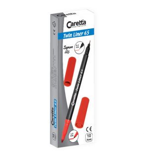 Caretta Twinliner Çift Uçlu Keçeli Kalem 0.4 MM-1.0 MM Mor 65/12 (1 Adet)