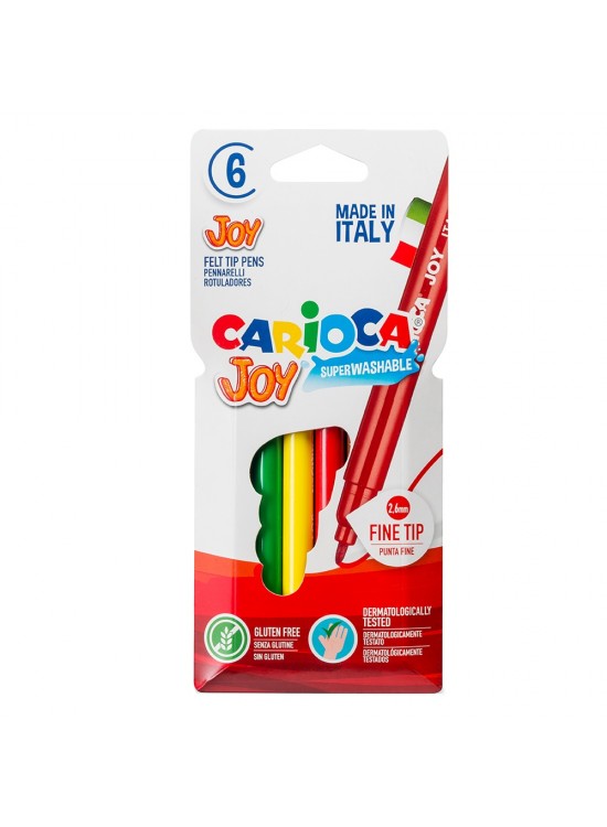 Carioca Joy Süper Yıkanabilir Keçeli Boya Kalemi 6 Lı Carioca Joy Süper Yıkanabilir Keçeli Boya Kalemi 6 Lı