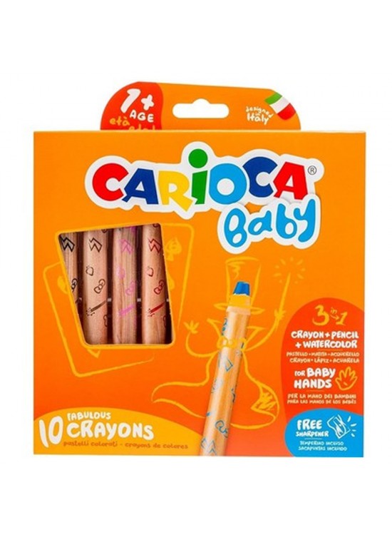 Carioca Jumbo Bebek Ahşap Gövdeli Boya Kalemi 3 In 1 10 Lu 42818