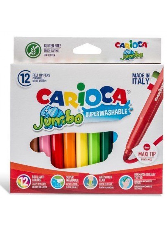 Carioca Keçeli Boya Kal Jumbo Süper Yıkanabilir 12 Li 40569