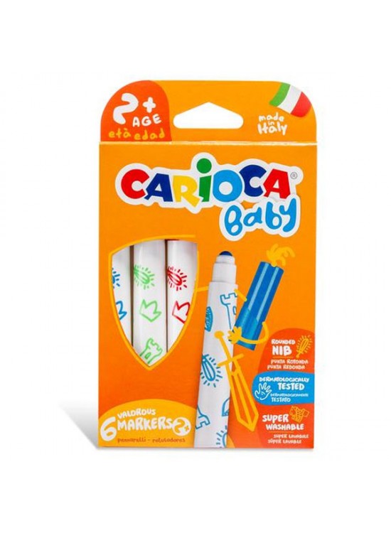 Carioca Keçeli Boya Kalemi Jumbo Bebek Süper Yıkanabilir 6 LI 42813