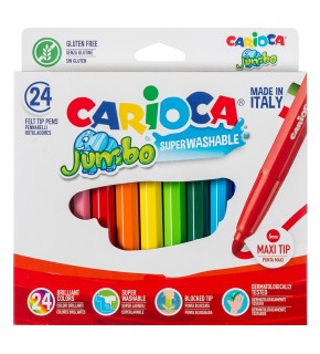 Carioca Keçeli Boya Kalemi Jumbo Süper Yıkanabilir 24 Lü 40570