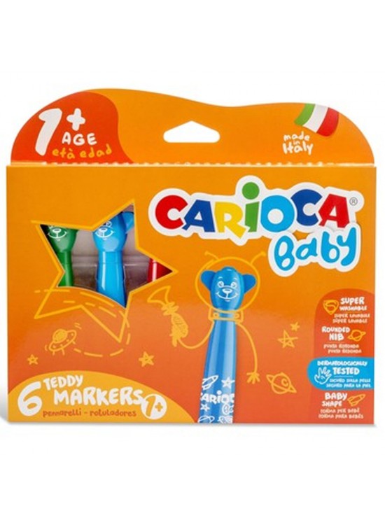 Carioca Keçeli Boya Kalemi Teddy Jumbo Bebek 6 LI 42815