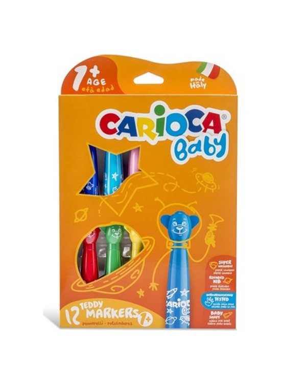 Carioca Keçeli Boya Kalemi Teddy Jumbo Bebek Süper Yıkanabilir 12 Li 42816