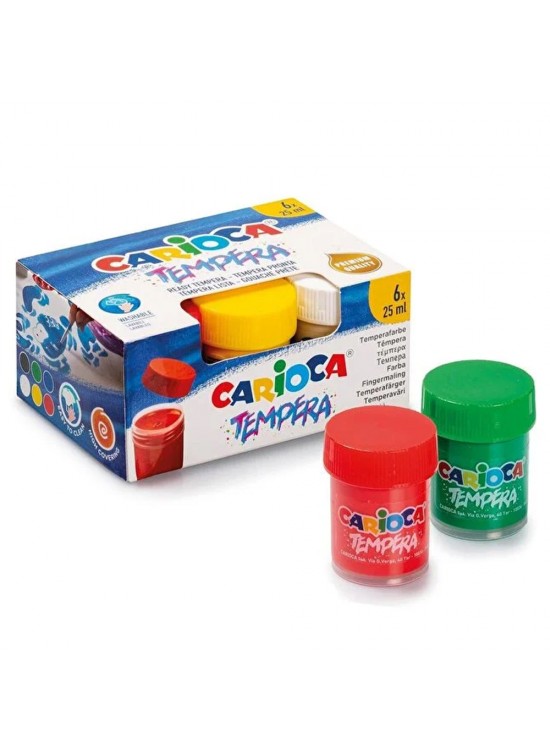 Carioca Tempera Suluboya Süper Yıkanabilir 6 Renk 25 ML 40422 Carioca Tempera Suluboya Süper Yıkanabilir 6 Renk 25 ML 40422