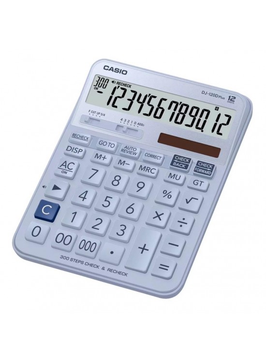 Casio DJ-120D Plus Açık Mavi İşlem Kontrollü 12 Hane Masa Üstü Hesap Makinesi