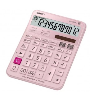 Casio DJ-120D Plus Pembe İşlem Kontrollü 12 Hane Masa Üstü Hesap Makinesi