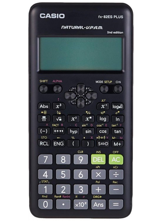 Casio FX-82ES Plus Siyah Bilimsel Fonksiyonlu Hesap Makinesi 2.Versiyon
