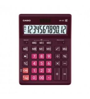 Casio Hesap Makinesi Masa Üstü 12 Hane Bordo GR-12C-WR
