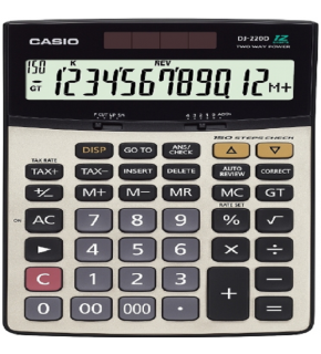 Casio Hesap Makinesi Masa Üstü 12 Hane Check Control DJ-220D Plus