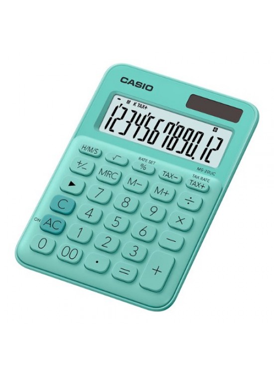 Casio Hesap Makinesi Masa Üstü 12 Hane Yeşil MS-20UC-GN Casio Hesap Makinesi Masa Üstü 12 Hane Yeşil MS-20UC-GN