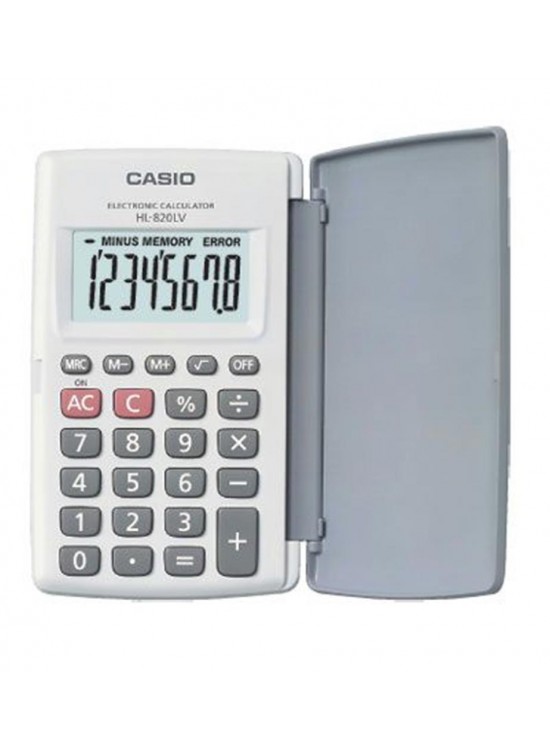 Casio HL-820LV-WE 8 Hane Beyaz Cep Tipi Hesap Makinesi
