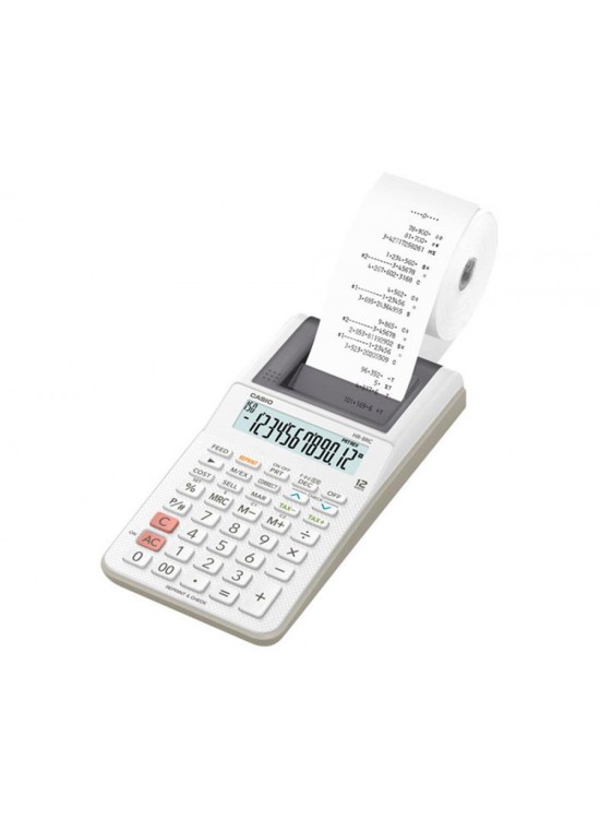 Casio HR-8RC-WE 12 Hane Beyaz Şeritli Hesap Makinesi