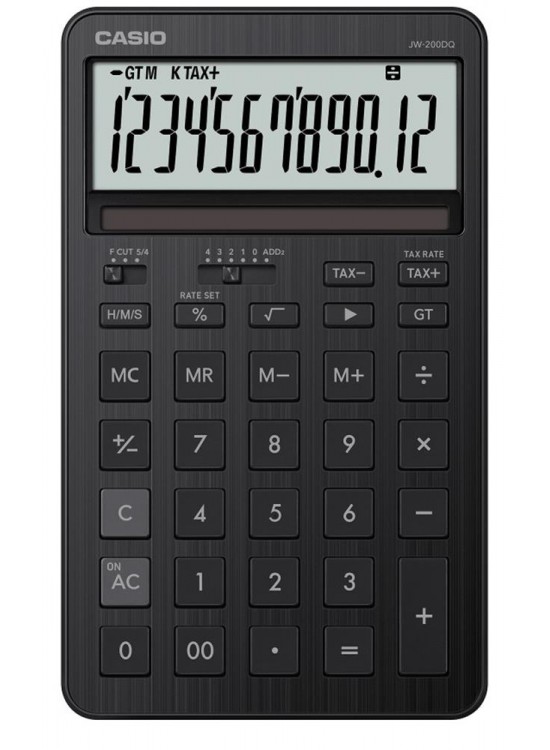Casio JW-200DQ-BK 12 Hane Siyah Masa Üstü Hesap Makinesi
