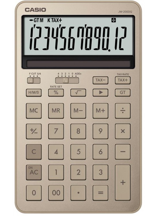 Casio JW-200DQ-GD12 Hane Parlak Altın Masa Üstü Hesap Makinesi