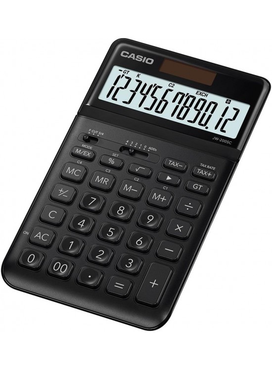 Casio JW-200SC-BK 12 Hane Siyah Masa Üstü Hesap Makinesi