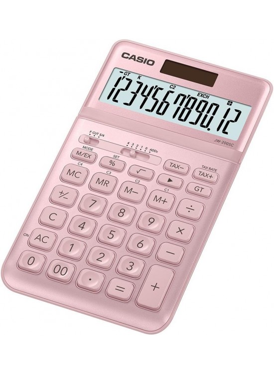 Casio JW-200SC-PK 12 Hane Pembe Masa Üstü Hesap Makinesi