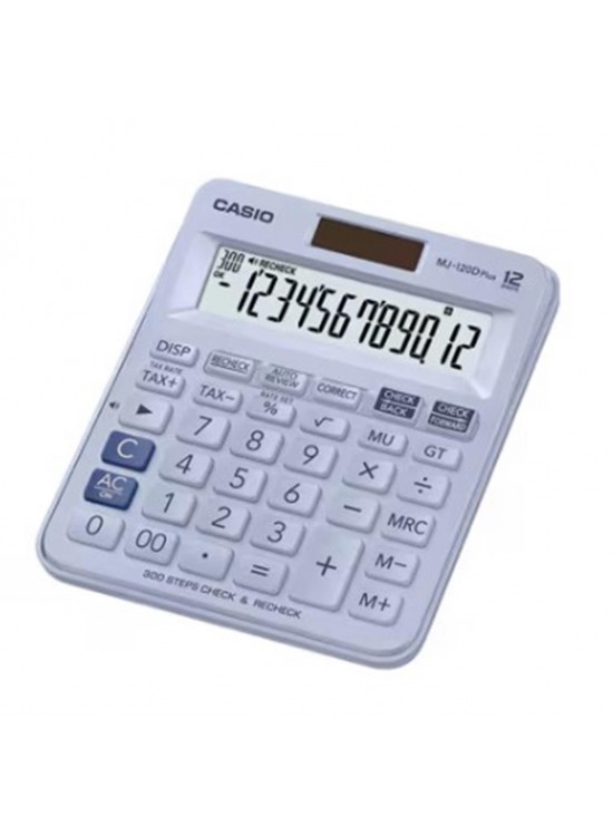 Casio MJ-120D Plus Açık Mavi İşlem Kontrollü 12 Hane Masa Üstü Hesap Makinesi