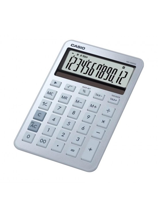 Casio MS-200DQ-BU 12 Hane Buz Mavisi Masa Üstü Hesap Makinesi