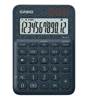 Casio MS-20UC-JBU 12 Hane Lacivert Desenli Masa Üstü Hesap Makinesi
