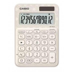 Casio MS-20UC-JWE 12 Hane Beyaz Desenli Masa Üstü Hesap Makinesi