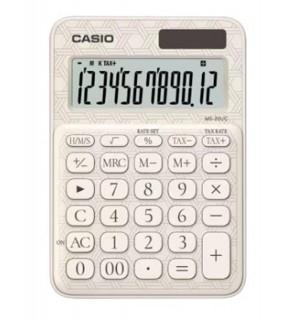 Casio MS-20UC-JWE 12 Hane Beyaz Desenli Masa Üstü Hesap Makinesi