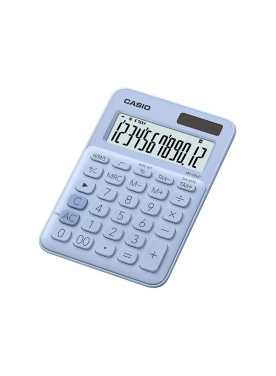 Casio MS-20UC-LB 12 Hane Açık Mavi Masa Üstü Hesap Makinesi